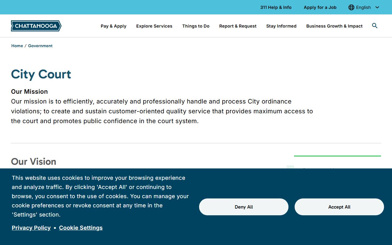 Chattanooga City Court website for case records