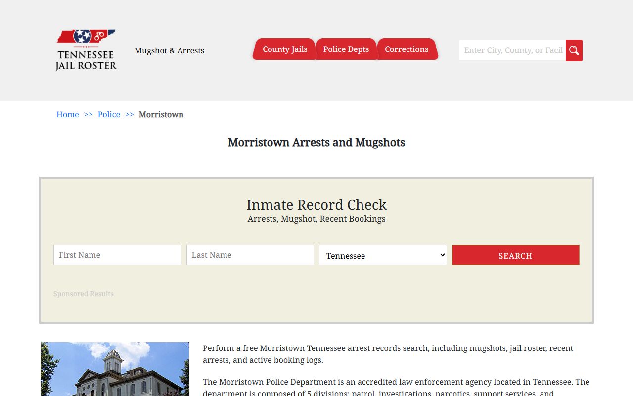 Morristown arrest records search resource