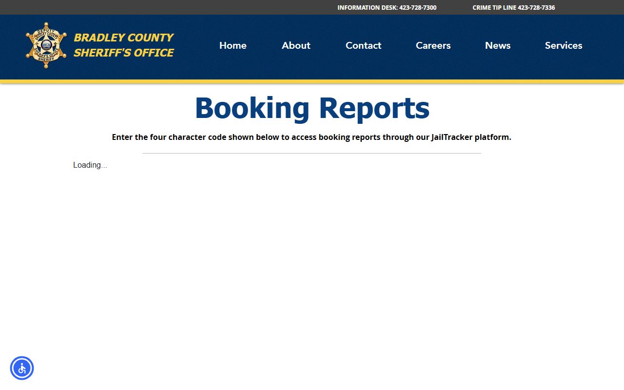 Bradley County booking reports page