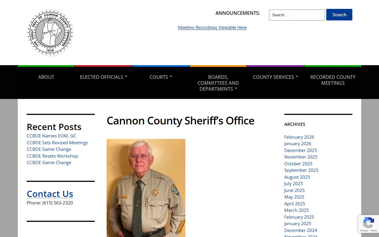 Cannon County Sheriff's Office website