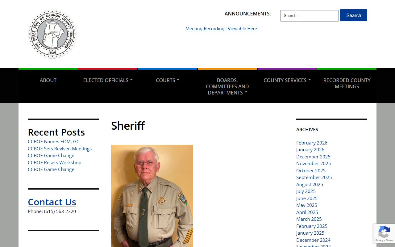 Cannon County Sheriff's page