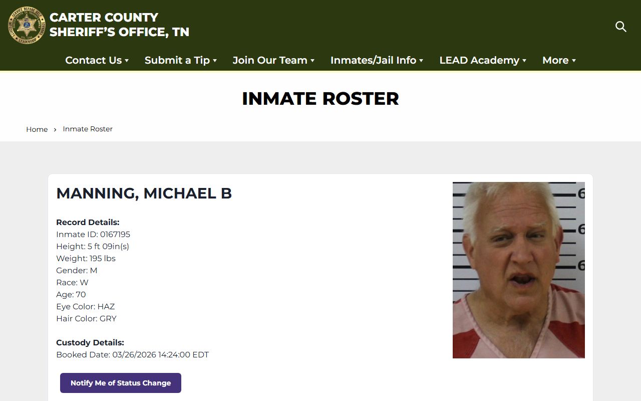Carter County Sheriff inmate roster