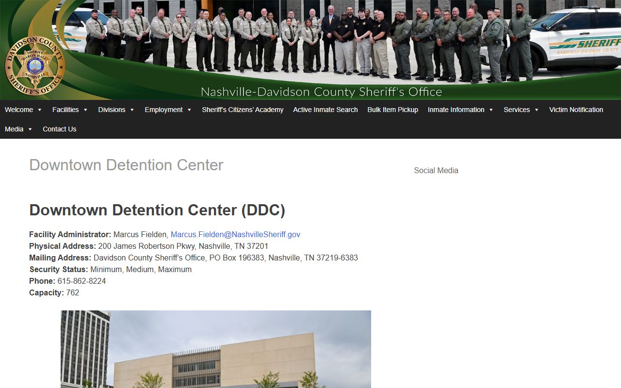 Davidson County Downtown Detention Center information