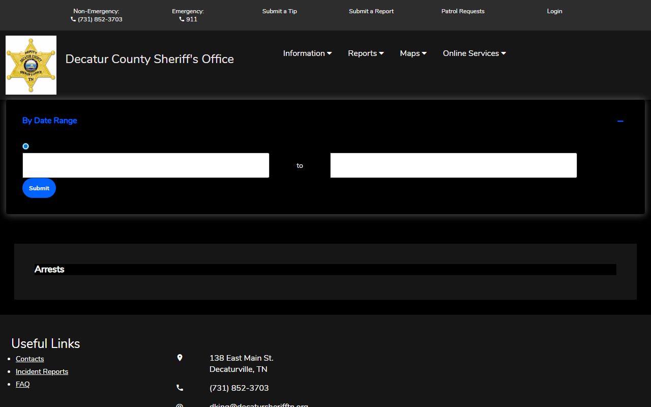 Decatur County arrest search portal through Southern Software