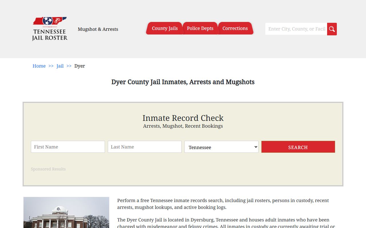 Dyer County jail roster search for arrest records