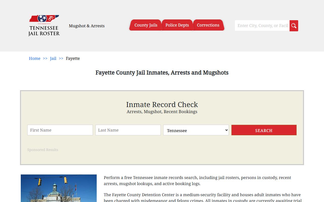 Fayette County jail roster for arrest record search