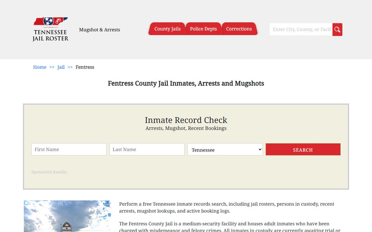 Fentress County jail roster for arrest records search