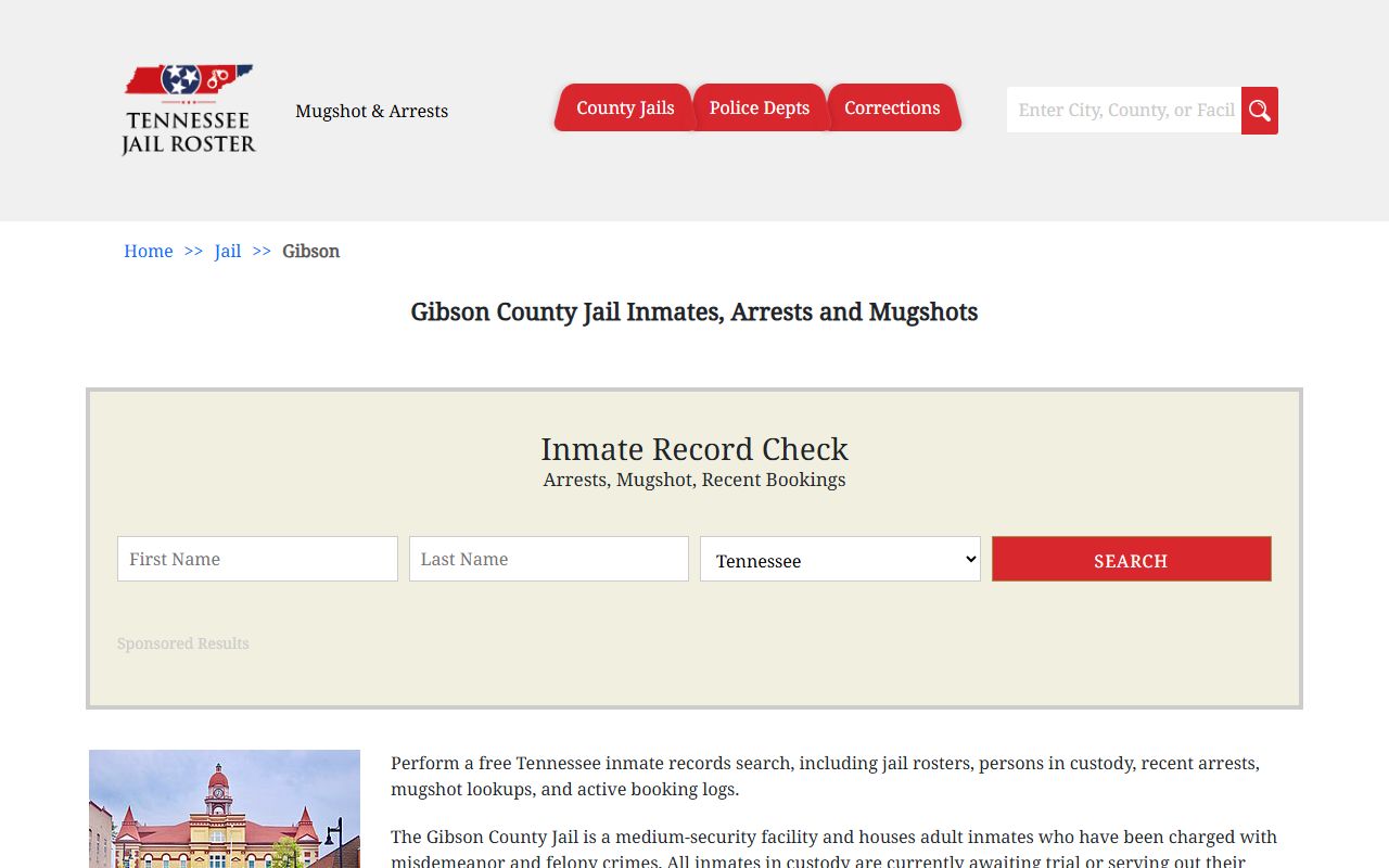 Gibson County jail roster search for arrest records