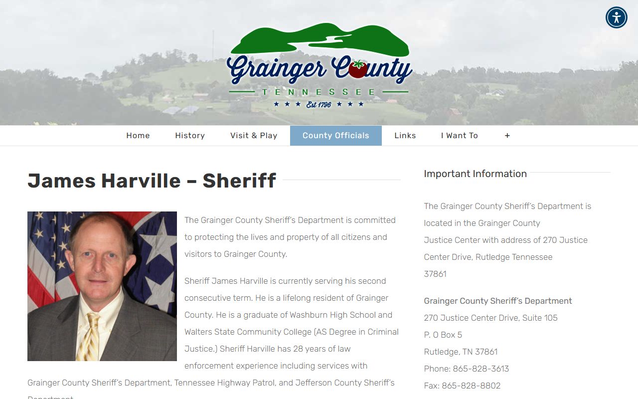 Grainger County Sheriff's Office website for arrest records