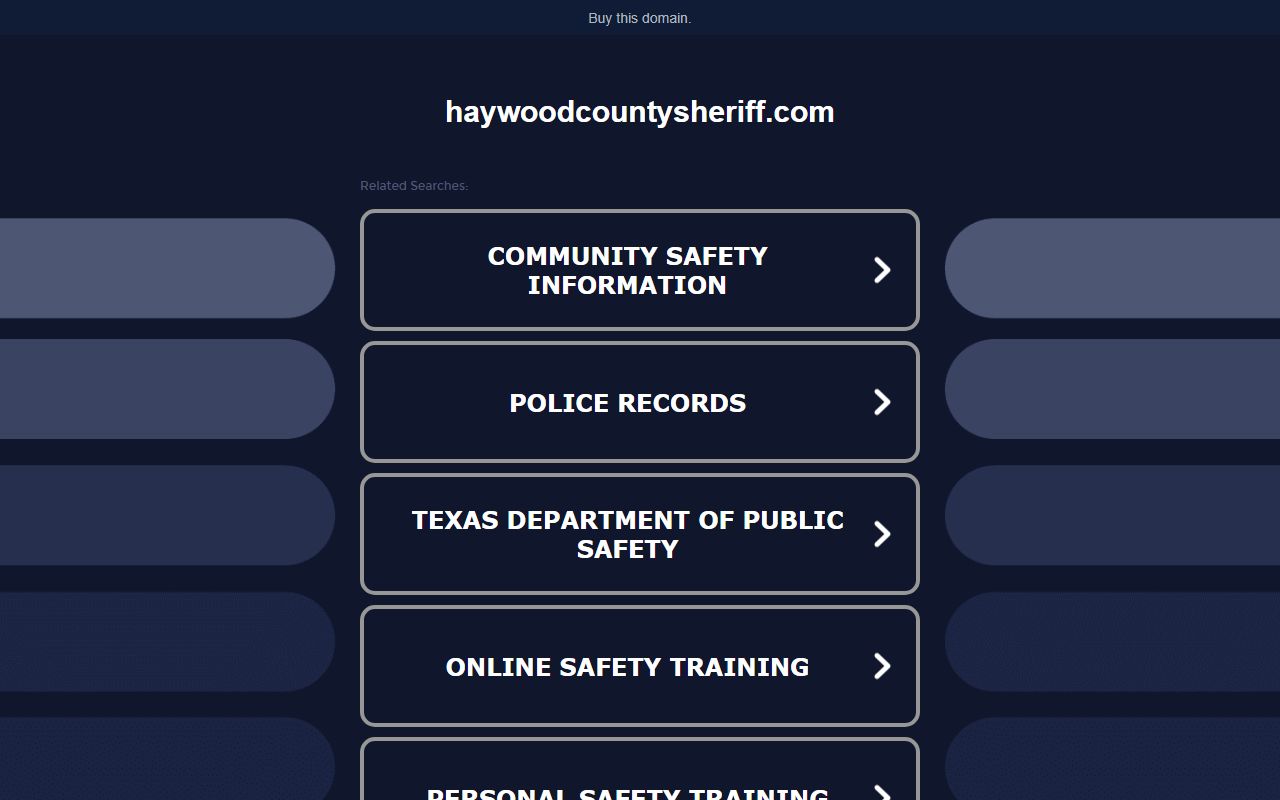 Haywood County Sheriff's Office website for arrest records