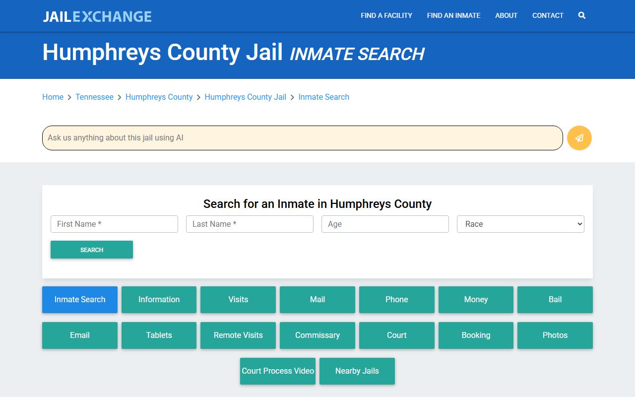 Humphreys County arrest records on Jail Exchange
