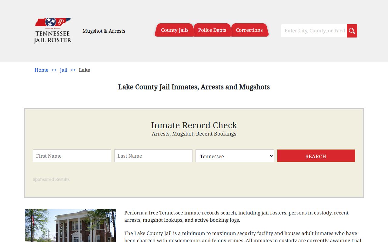 Lake County jail roster on Tennessee Jail Roster