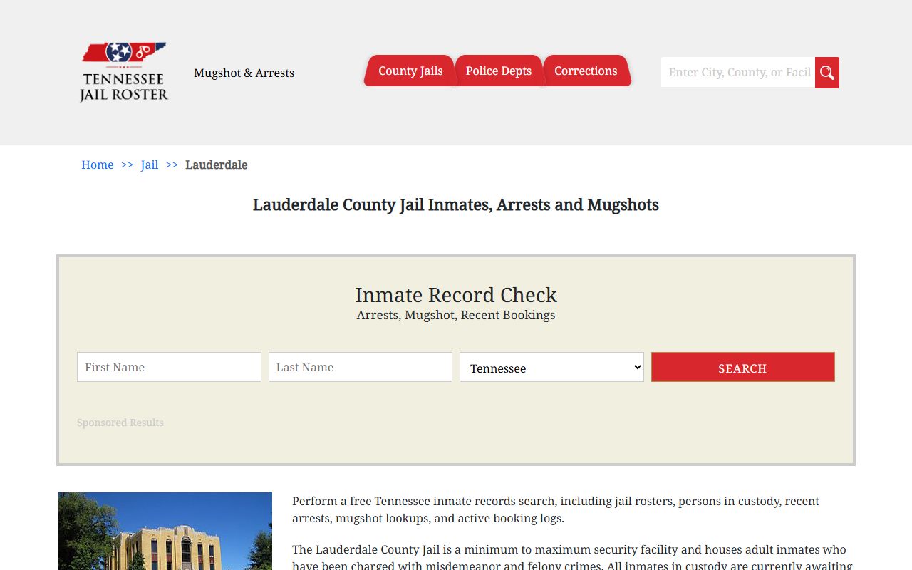 Lauderdale County jail roster on Tennessee Jail Roster