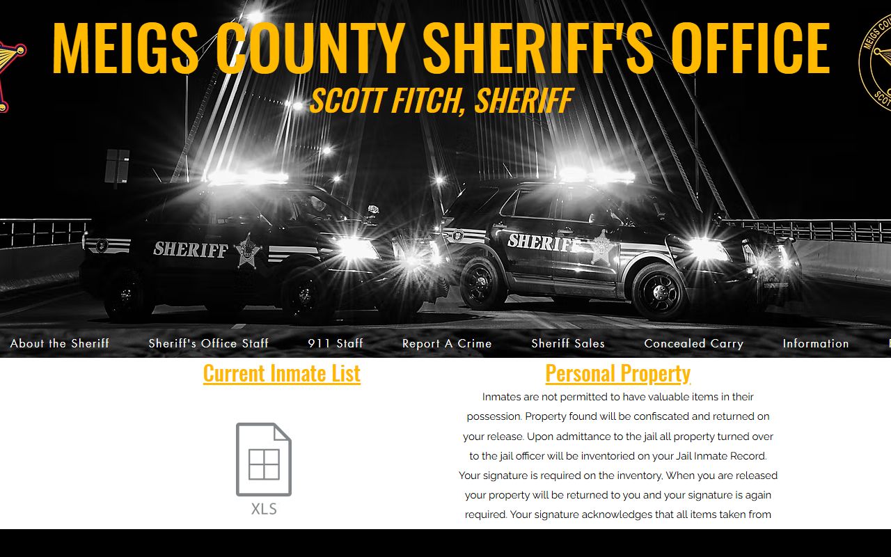 Meigs County Sheriff's Office website for arrest records