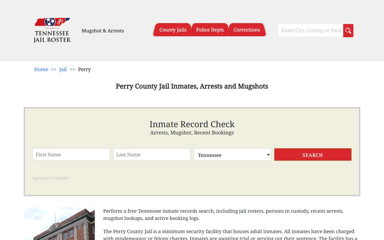 Perry County jail roster on Tennessee Jail Roster