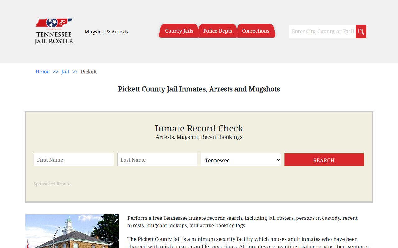 Pickett County jail roster on Tennessee Jail Roster