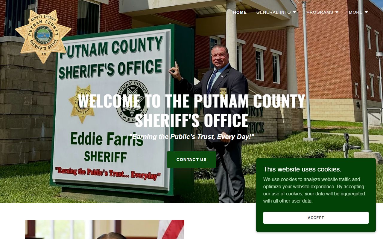 Putnam County Sheriff's Office website for arrest records