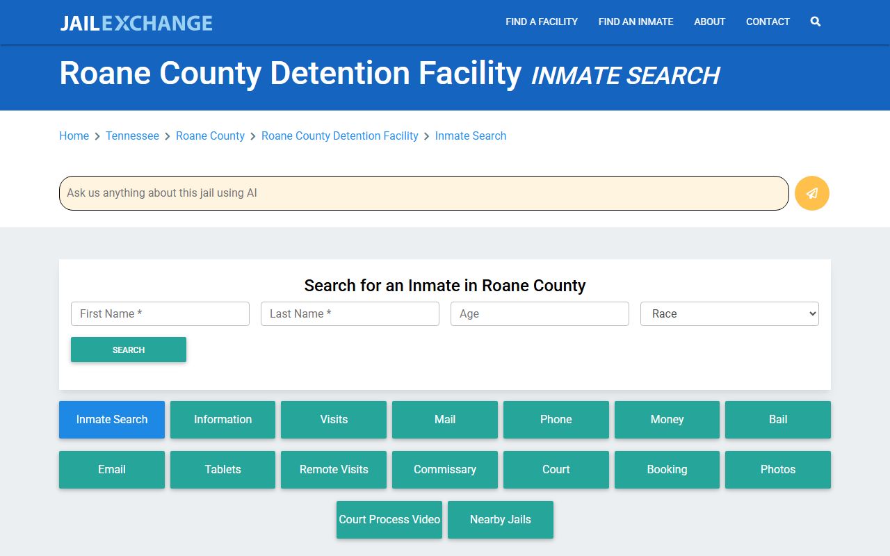 Roane County jail information on Jail Exchange