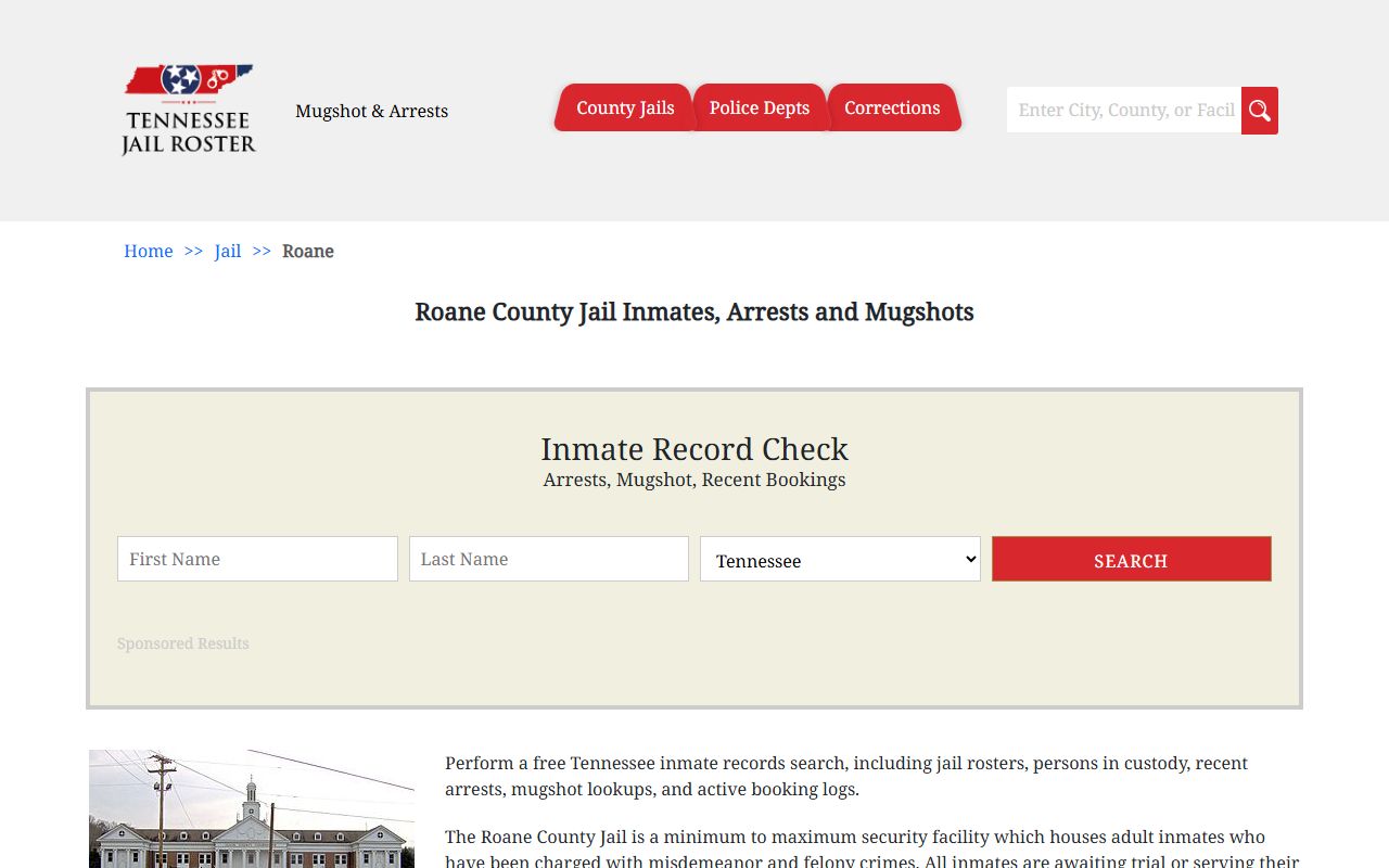 Roane County jail roster on Tennessee Jail Roster