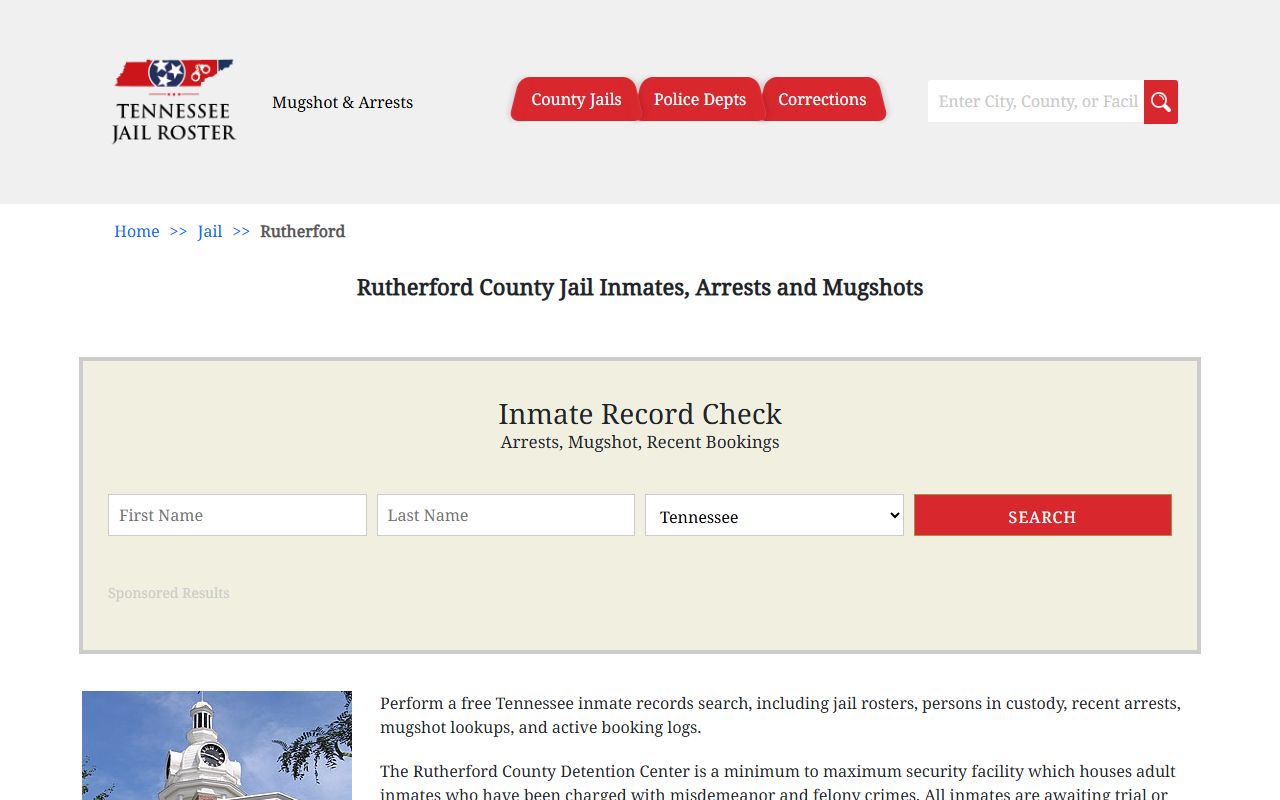 Rutherford County jail roster on Tennessee Jail Roster