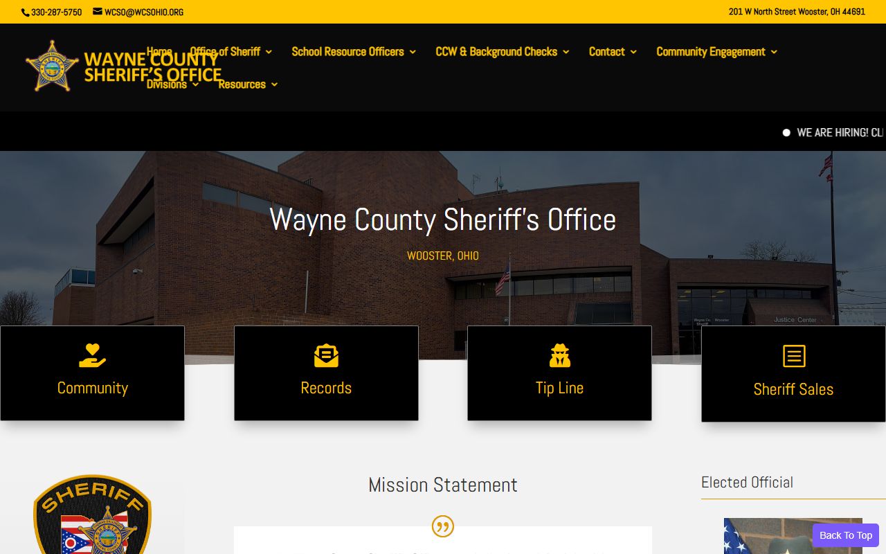 Wayne County Sheriff's Office website