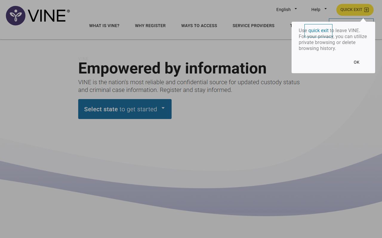 VINELink national portal for tracking Tennessee arrest records and inmate status